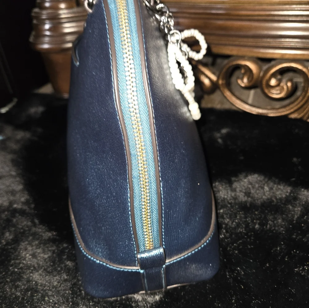 Coach Sierra Metallic Dark Teal Satchel #22313 - Picture 6 of 8